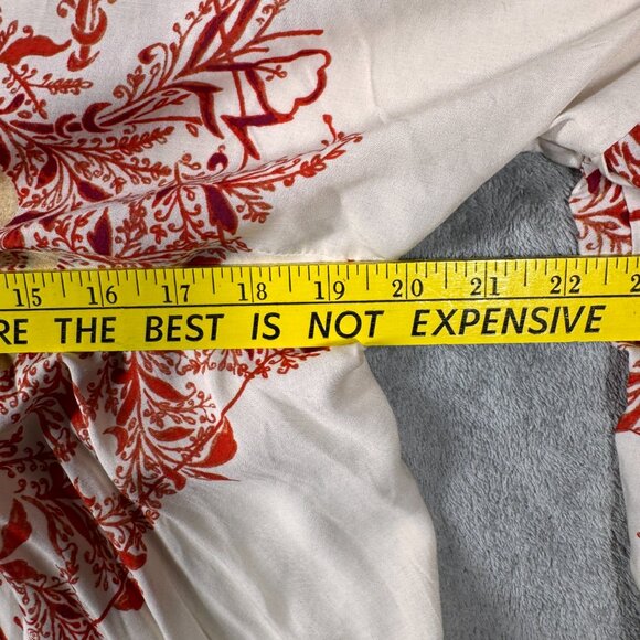 FREE PEOPLE Sunset Dreams Bell Sleeve Tunic Top sz M Flowy Boho Hippie 70s - Picture 9 of 11